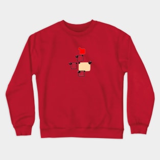 Anime Cute Cartoon Sheep & Doggie By Abby Anime(c) Crewneck Sweatshirt